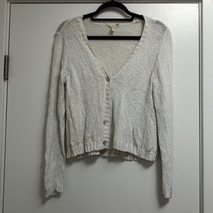 White knit cardigan